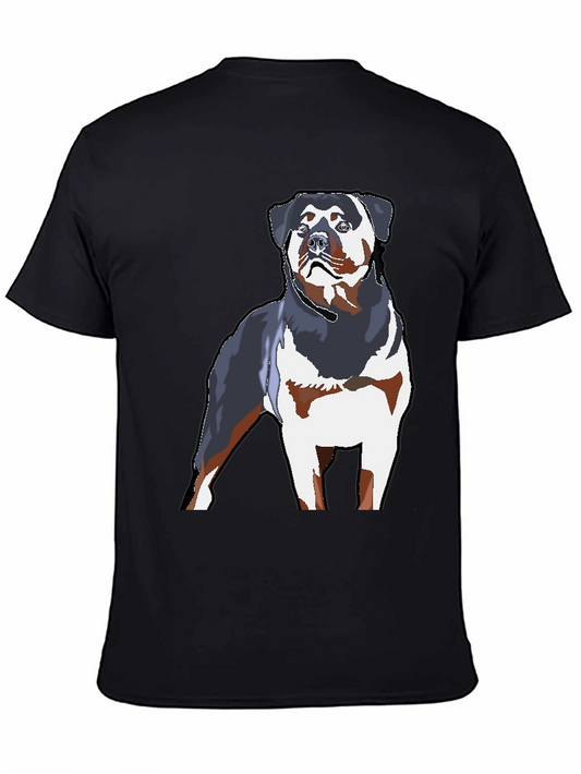 Rottweiler Graphic Tee - Mens Black Dog Lover Shirt