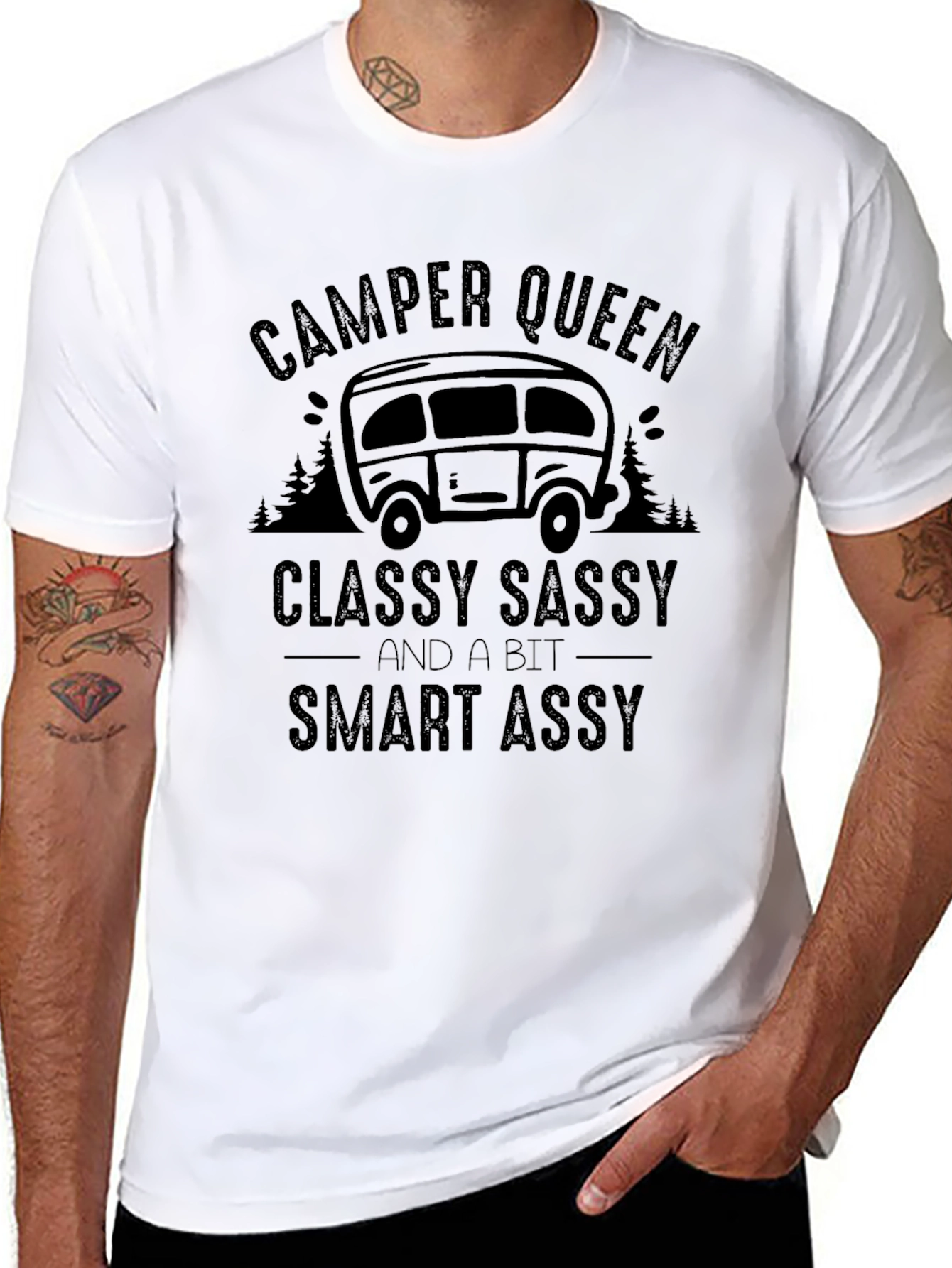 Camper Queen Black Graphic T-Shirt