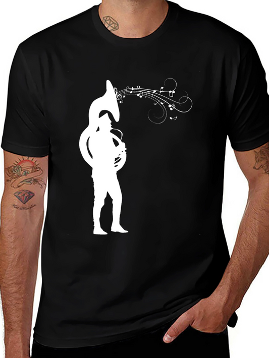 Tuba Player Graphic Tee - Music Lover Shirt