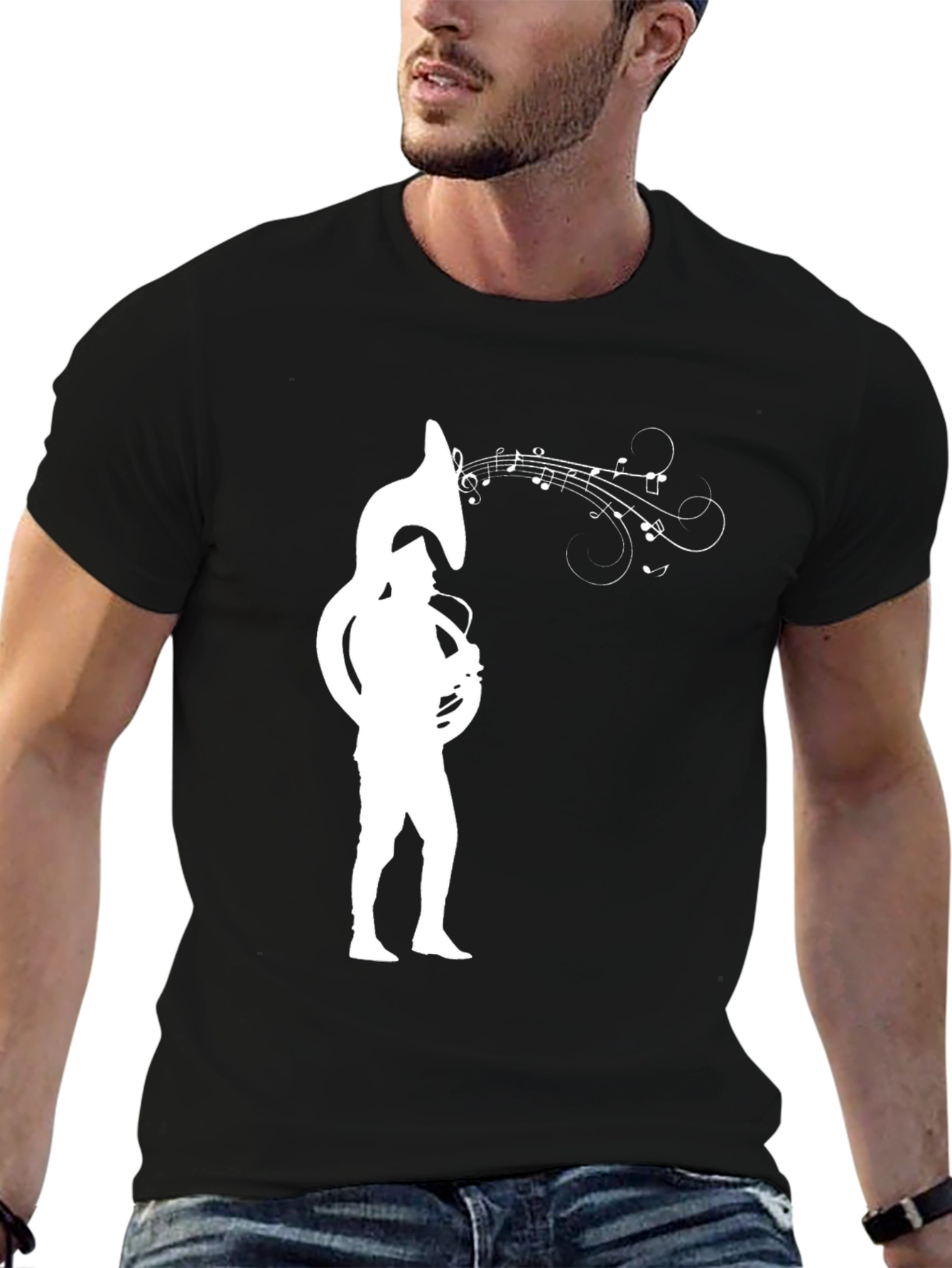 Tuba Player Graphic Tee - Music Lover Shirt
