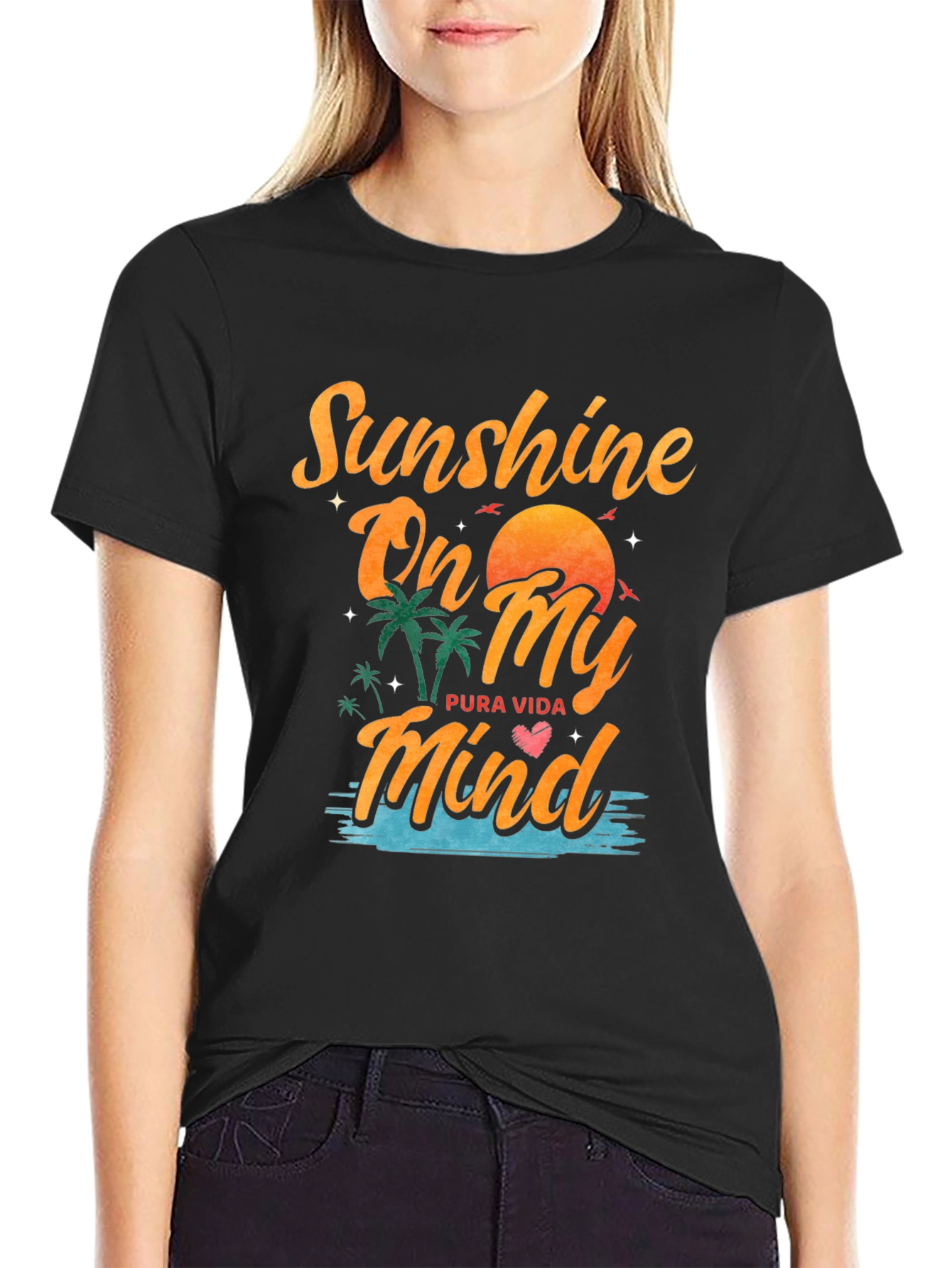 Sunshine On My Mind Black Graphic Tee