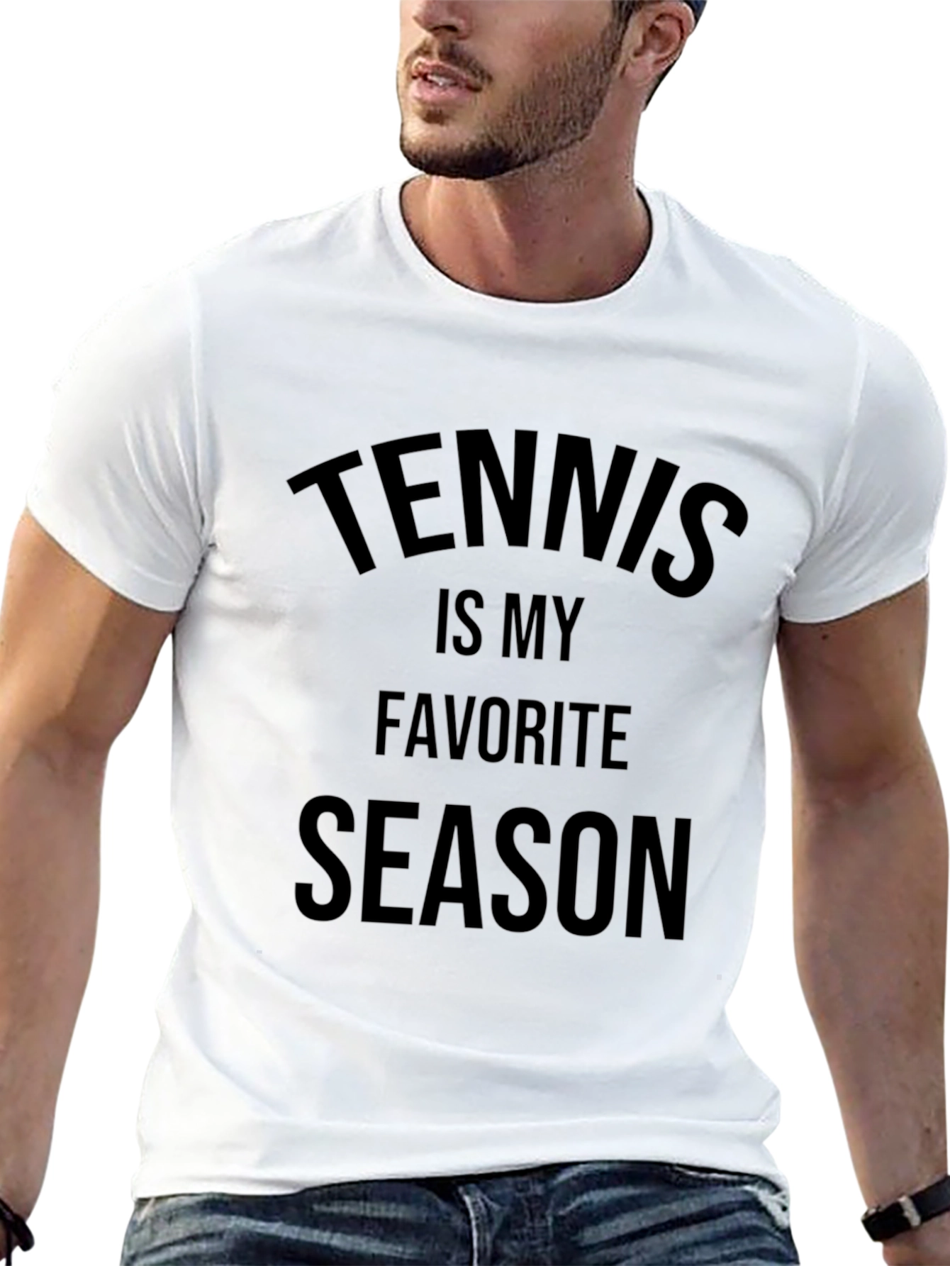 Tennis is My Favorite Season Black Graphic T-Shirt