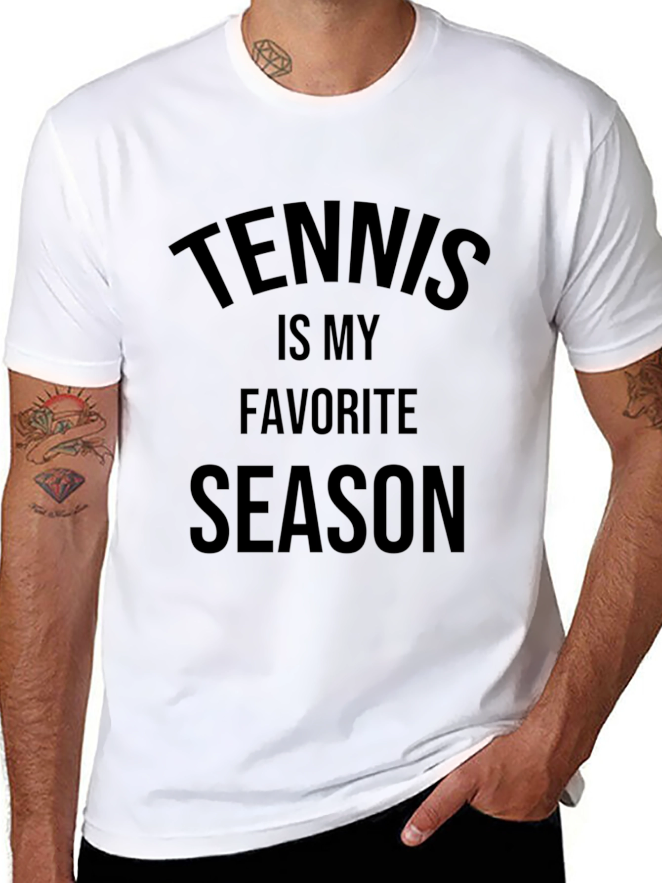 Tennis is My Favorite Season Black Graphic T-Shirt
