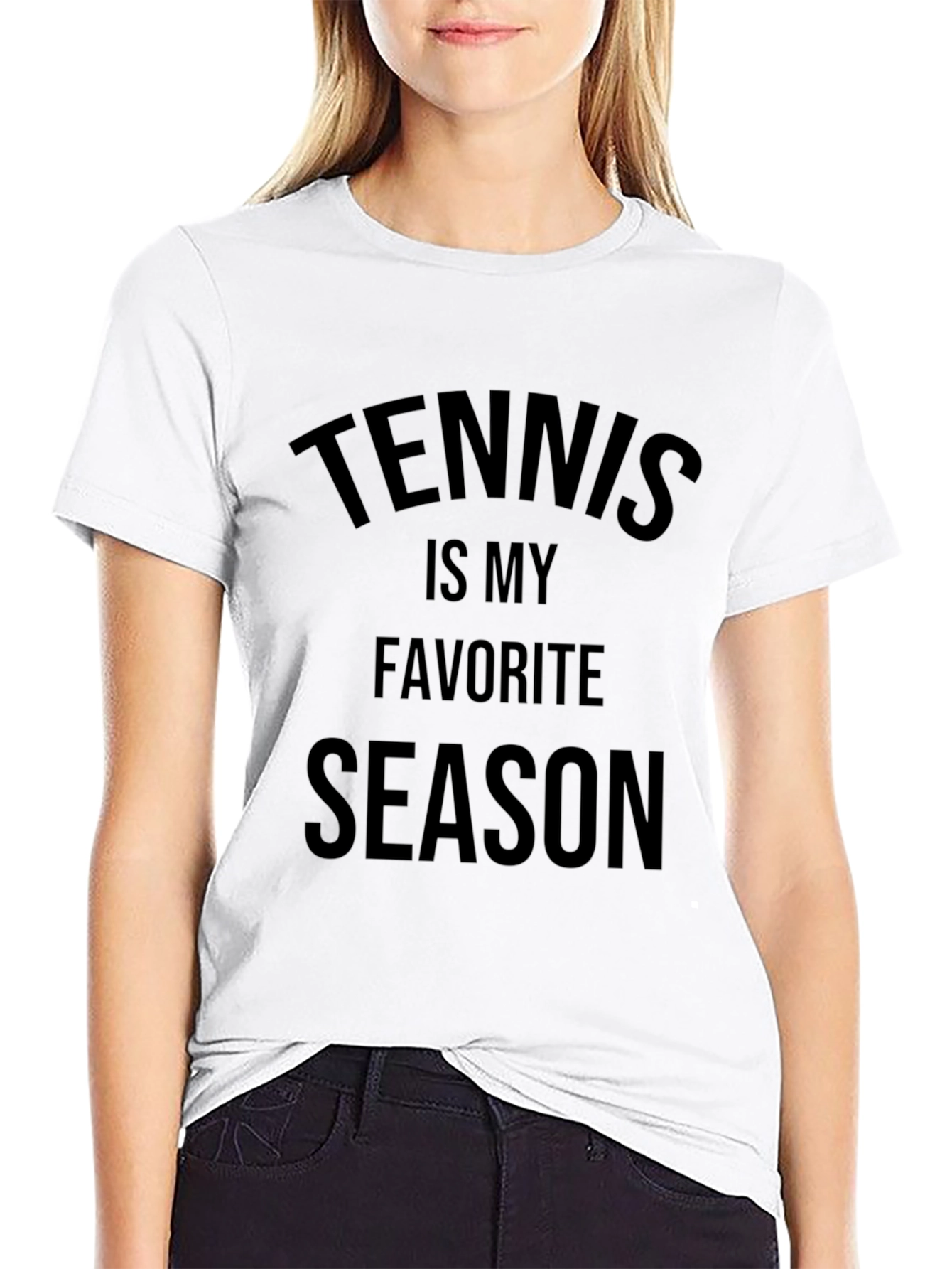 Tennis is My Favorite Season Black Graphic T-Shirt