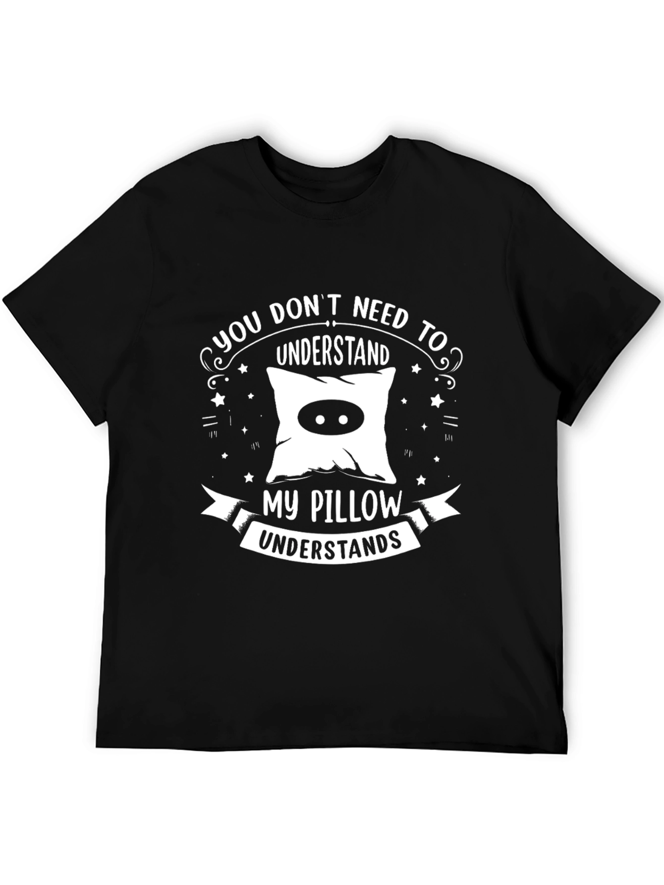 Pillow Understanding Black T-Shirt