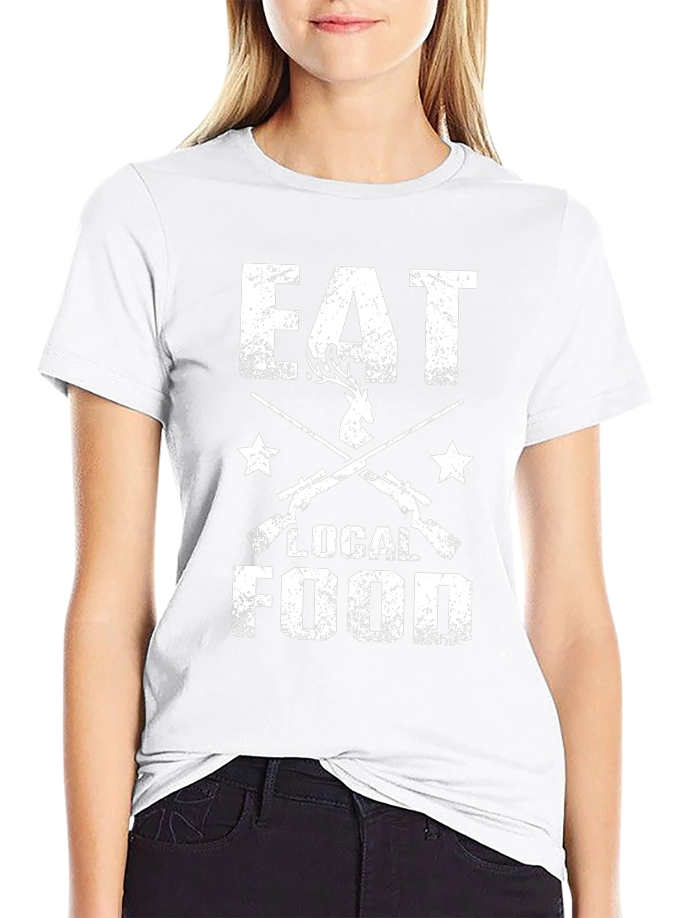 Eat Local Food Graphic Tee Hunting Shirt