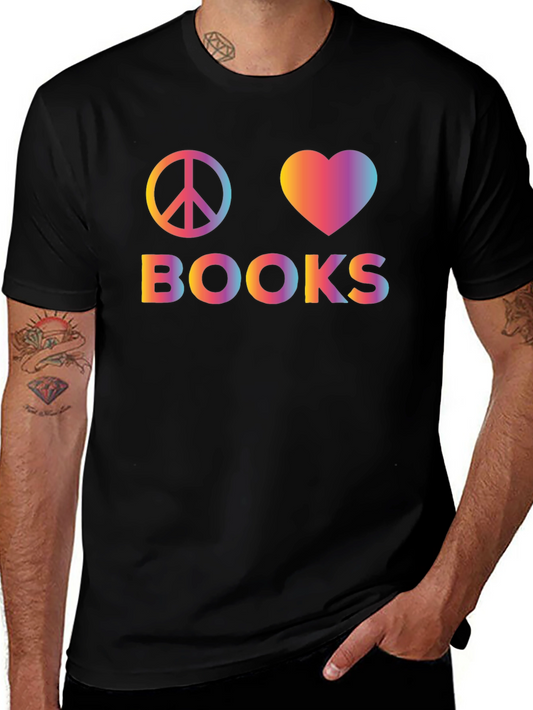 Peace Love Books Graphic T-Shirt