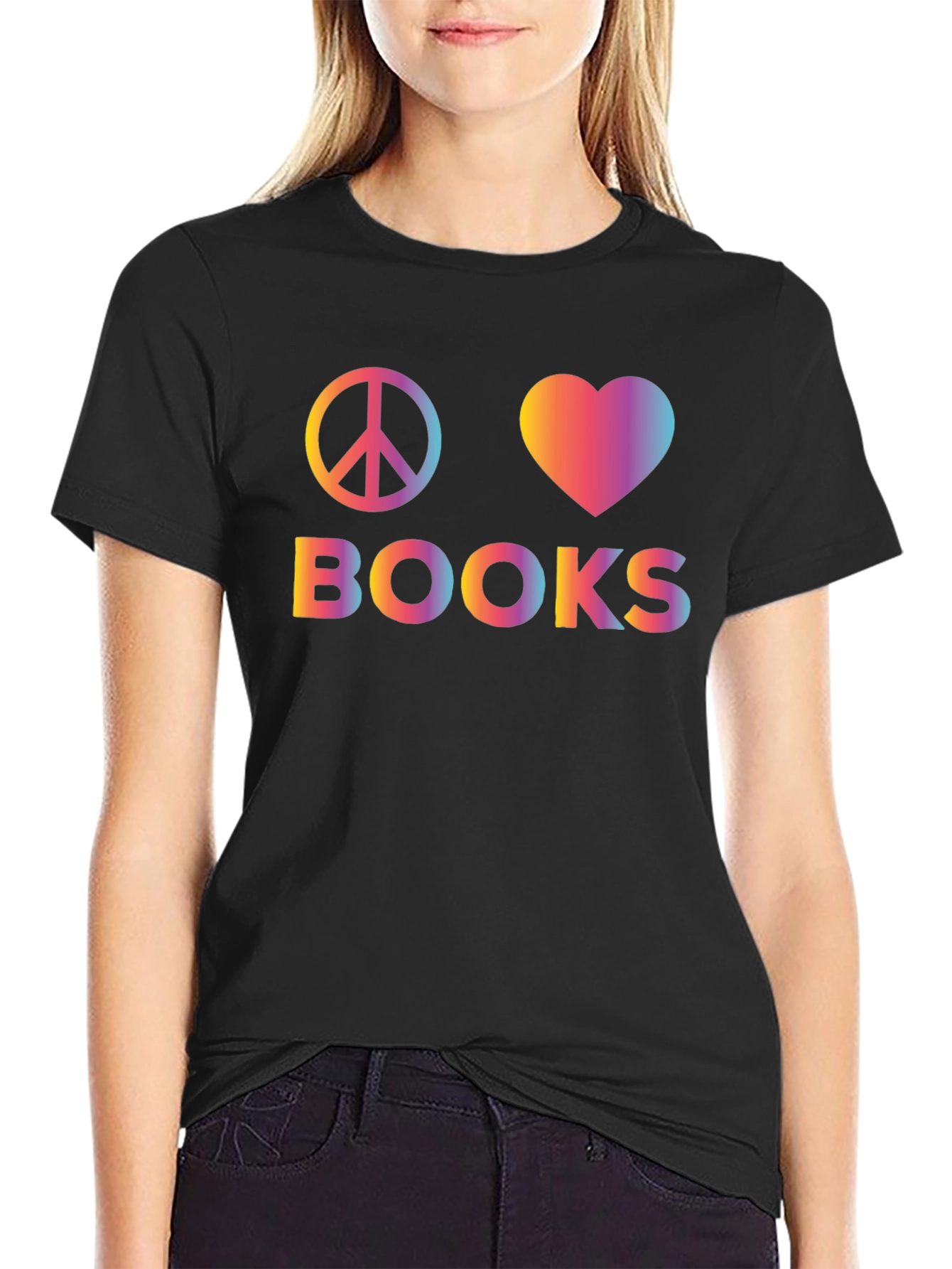 Peace Love Books Graphic T-Shirt