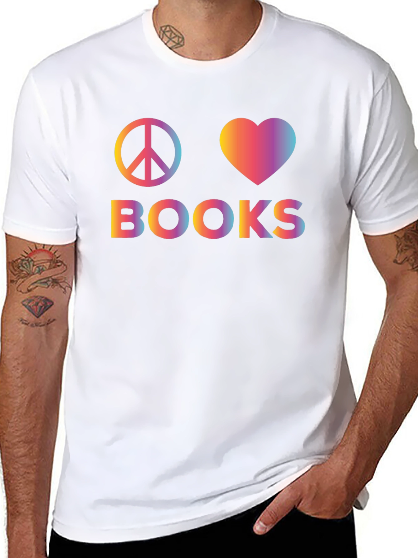 Peace Love Books Graphic T-Shirt