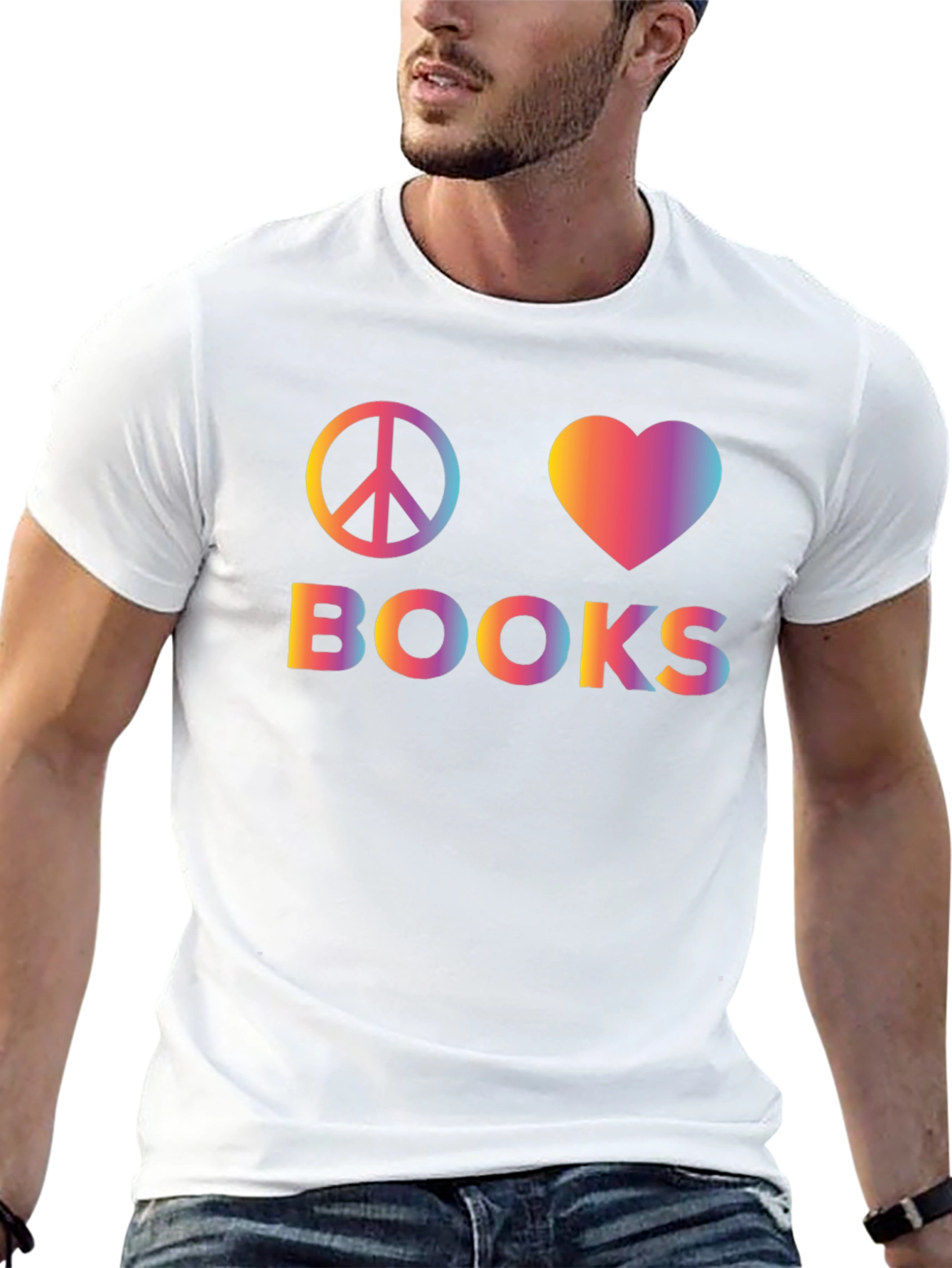 Peace Love Books Graphic T-Shirt