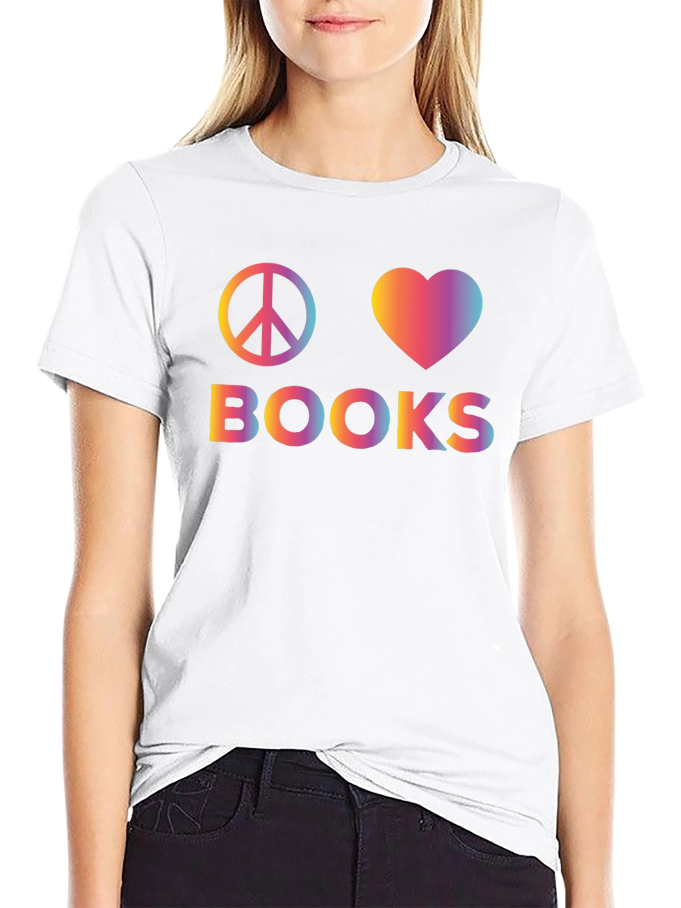 Peace Love Books Graphic T-Shirt