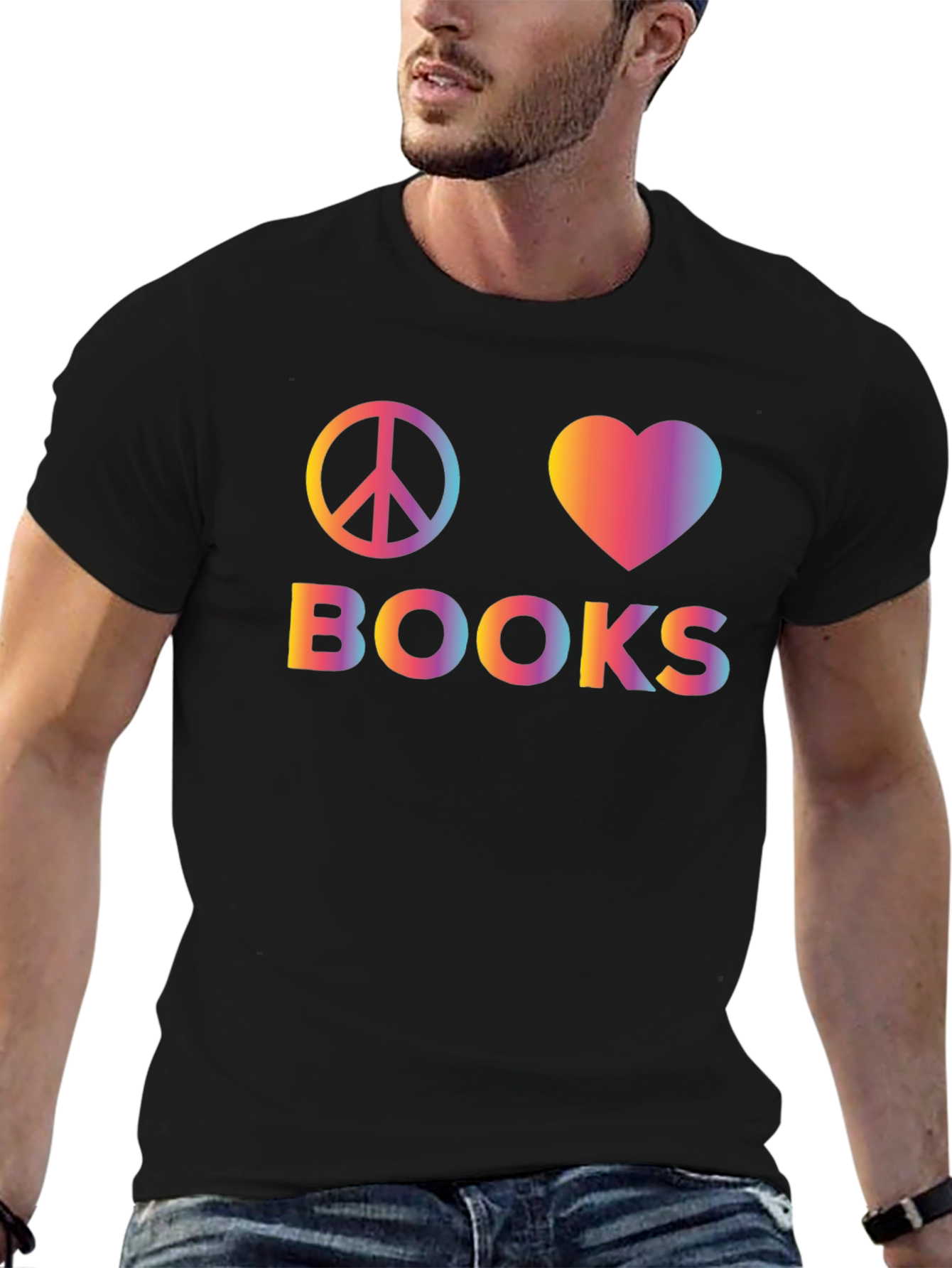 Peace Love Books Graphic T-Shirt