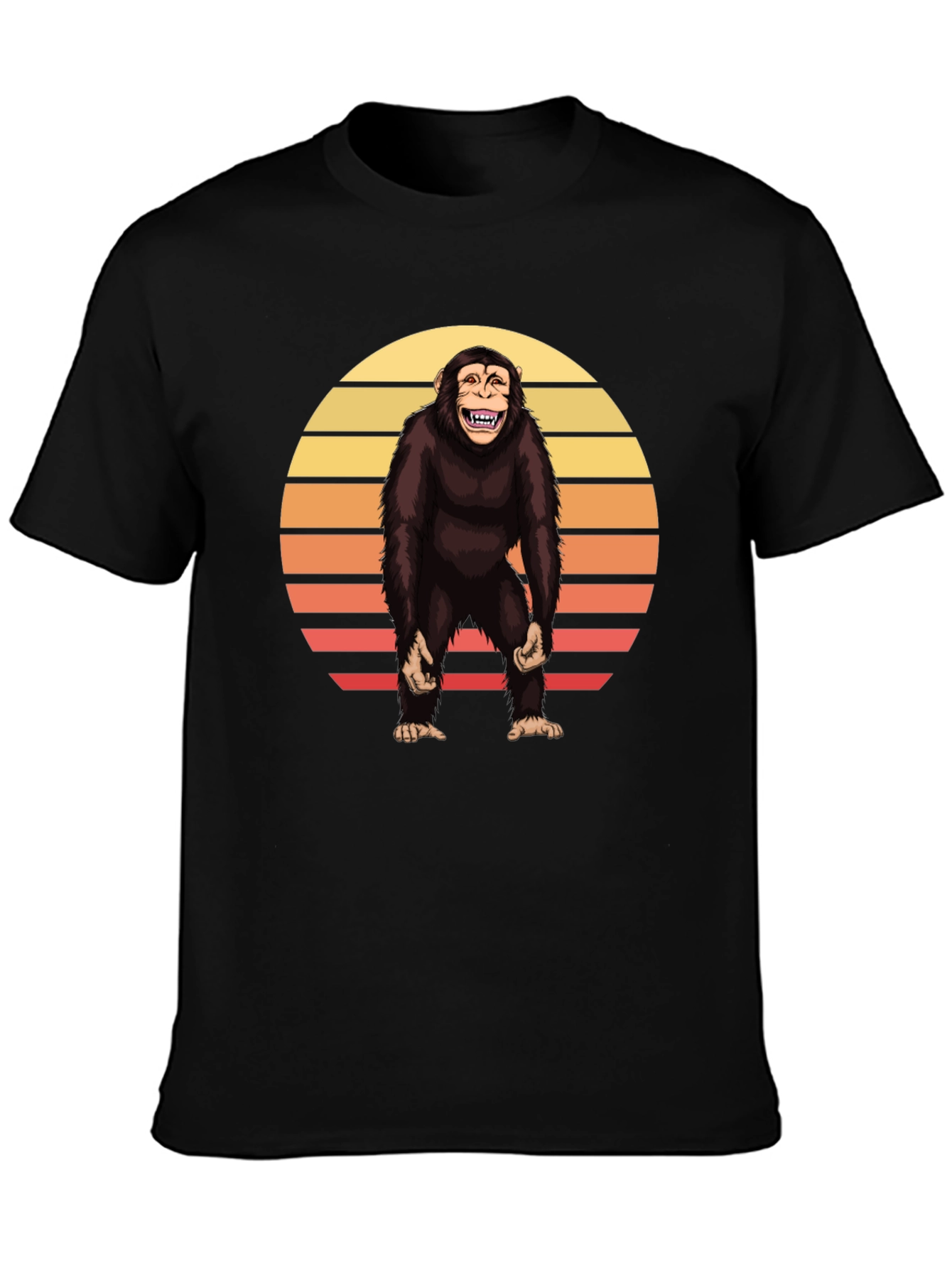Retro Chimpanzee Sunset Graphic Tee