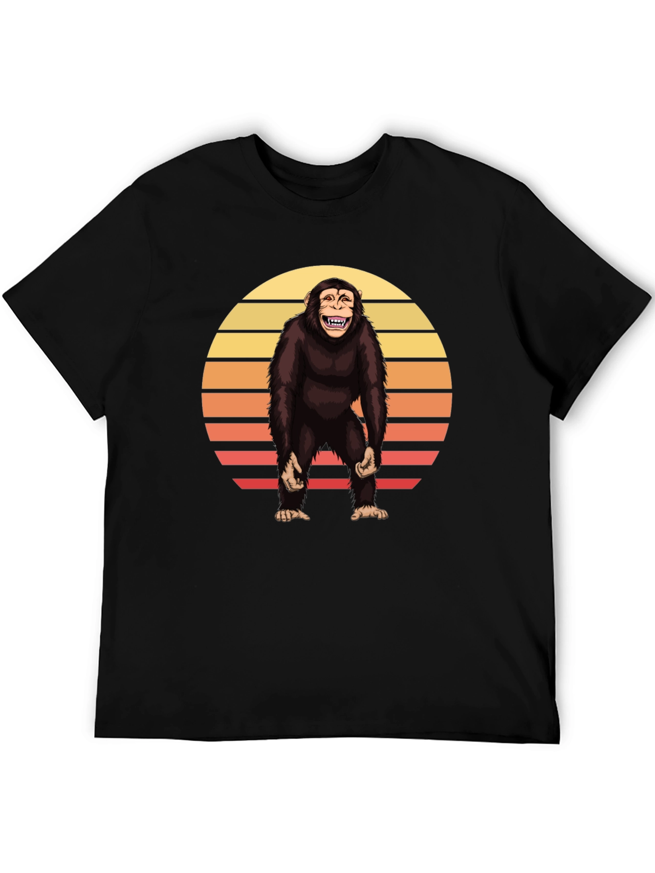 Retro Chimpanzee Sunset Graphic Tee