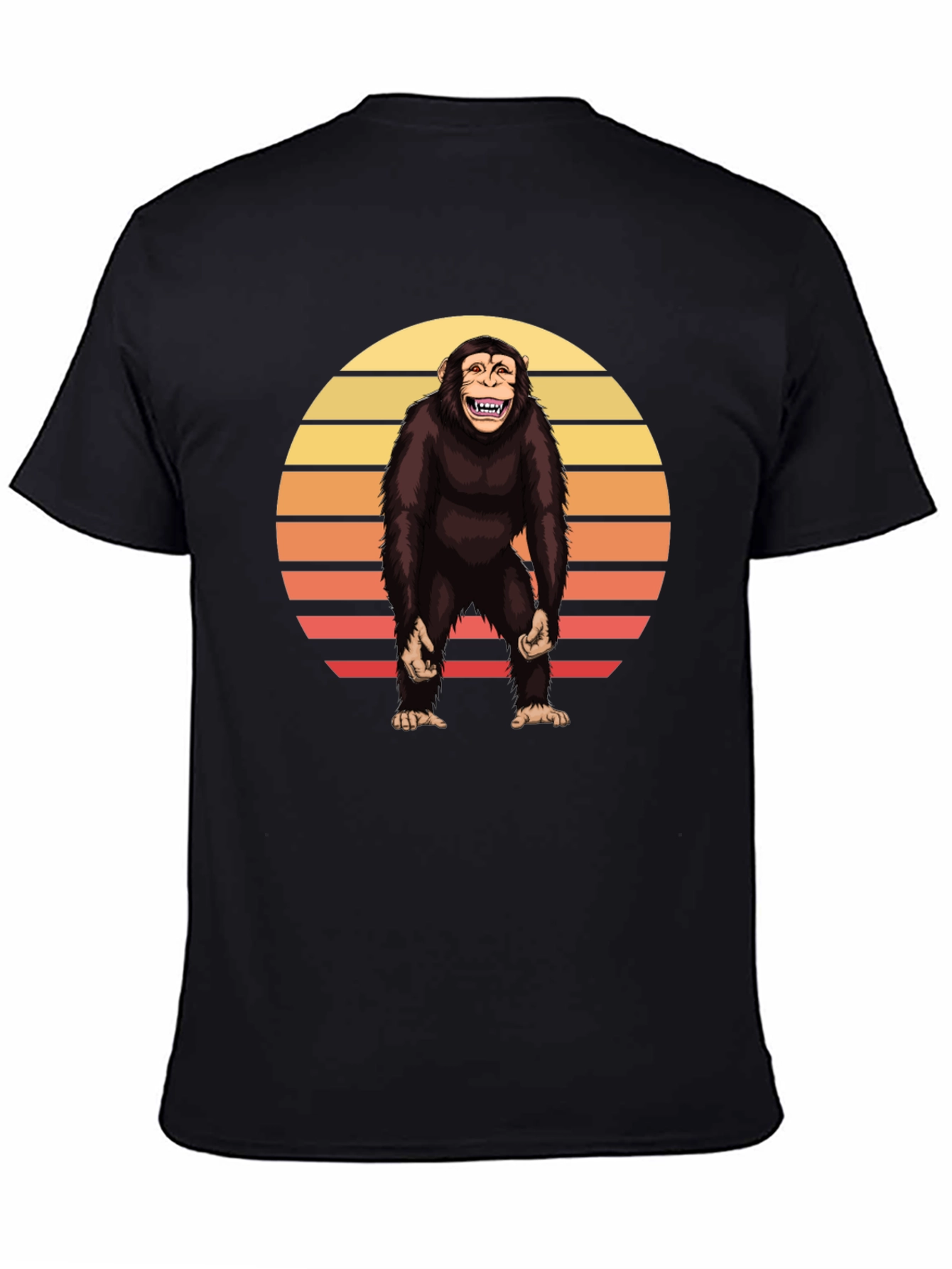 Retro Chimpanzee Sunset Graphic Tee