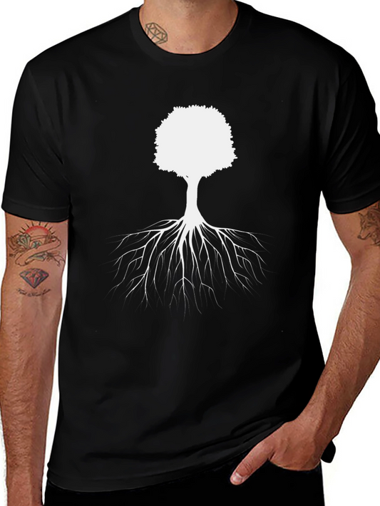 Tree of Life Graphic Tee - Stylish Black Cotton Blend