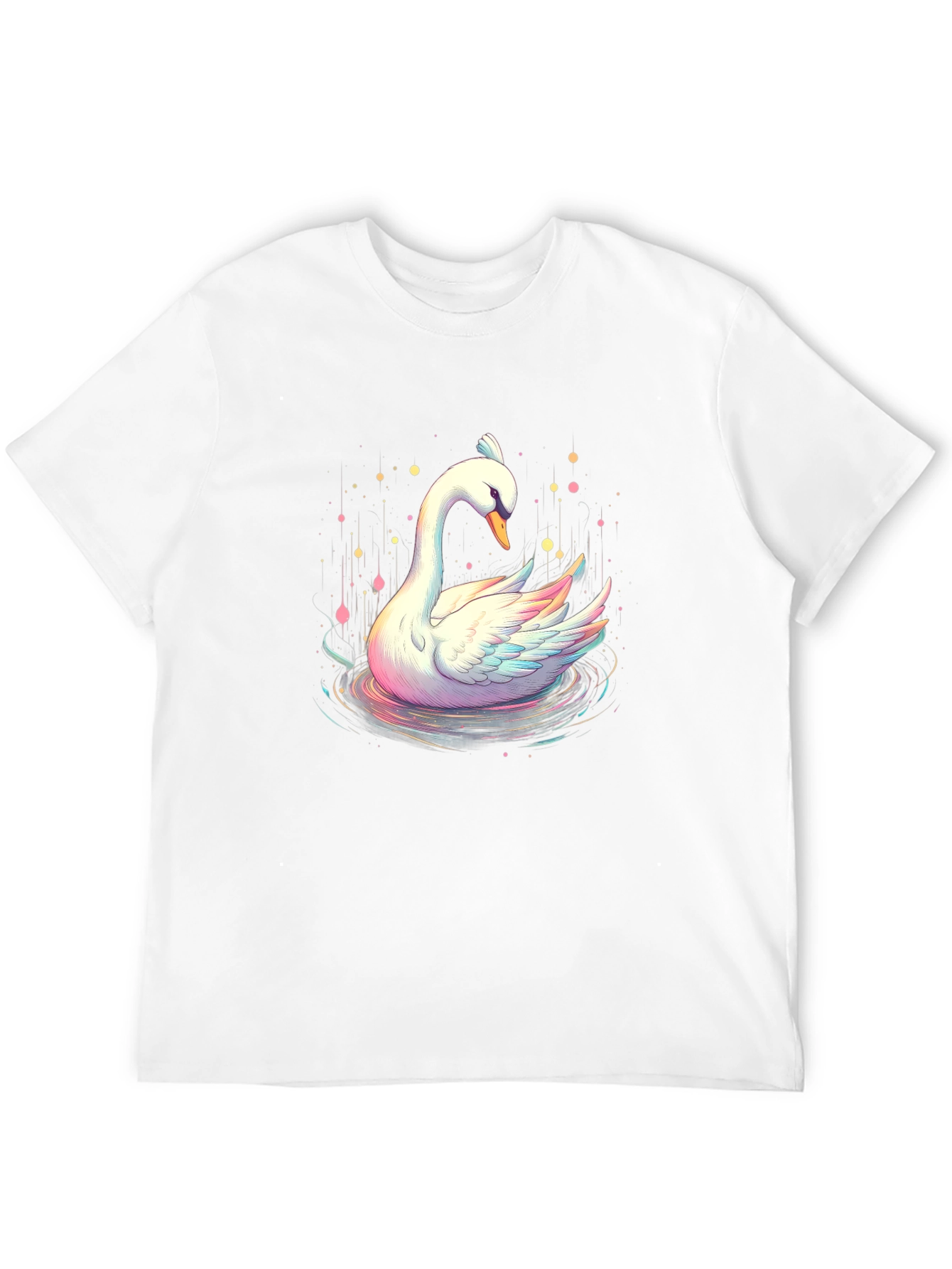 Swan Graphic Tee - Artistic Black T-Shirt