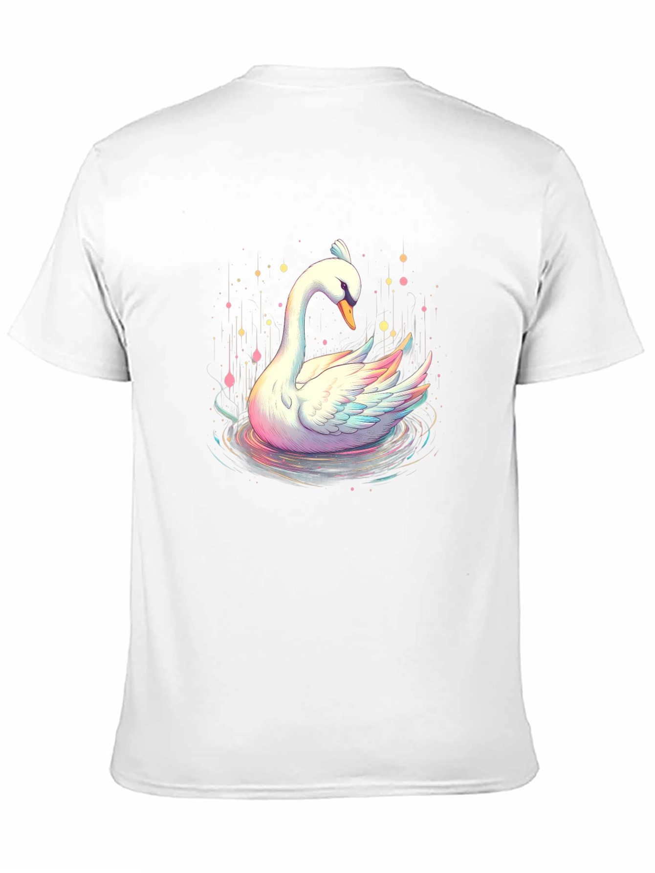Swan Graphic Tee - Artistic Black T-Shirt