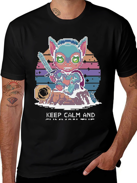 Pixel Art Cat Warrior T-Shirt