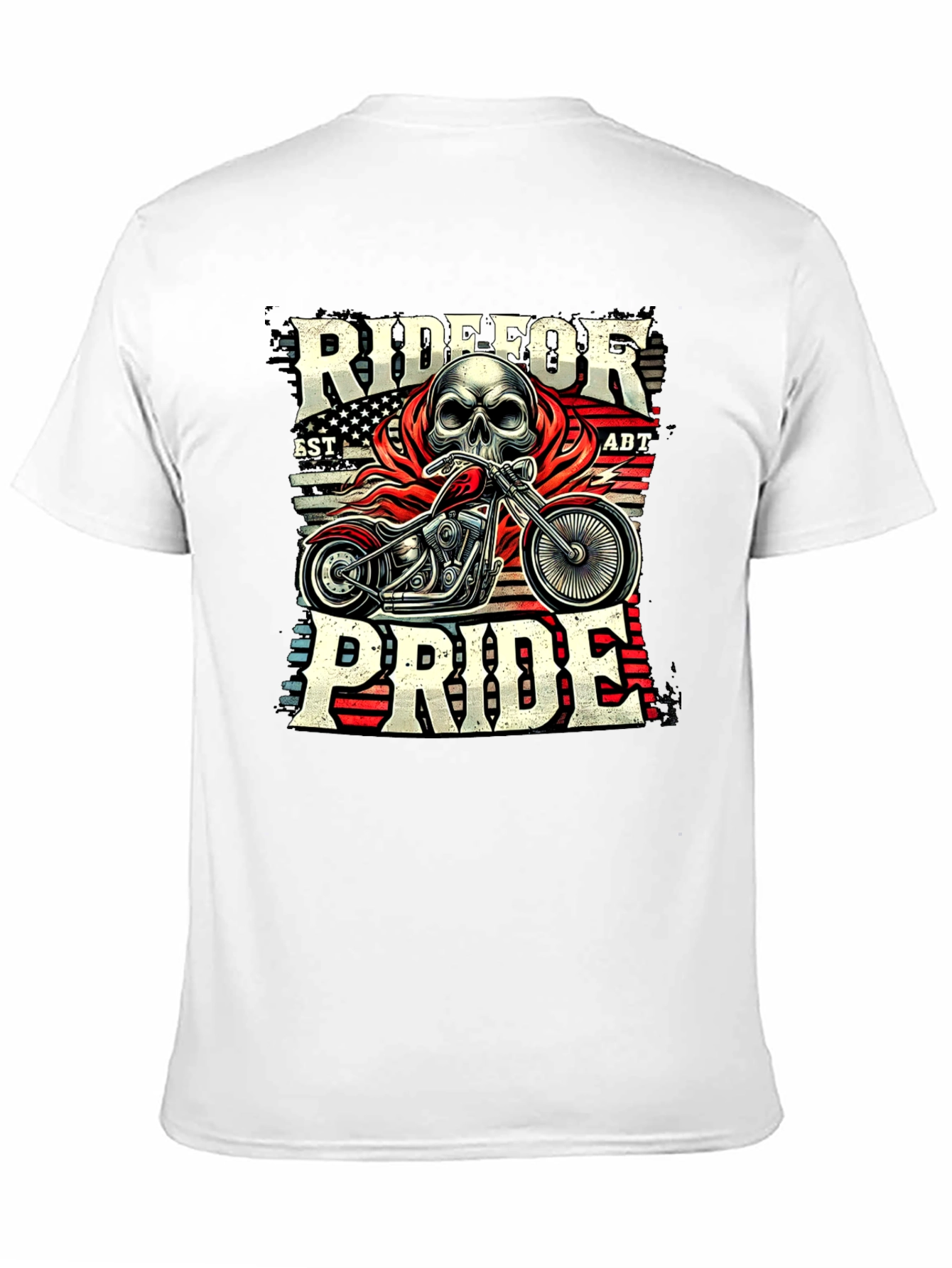 Ride for Pride Skull Motorcycle Graphic T-Shirt