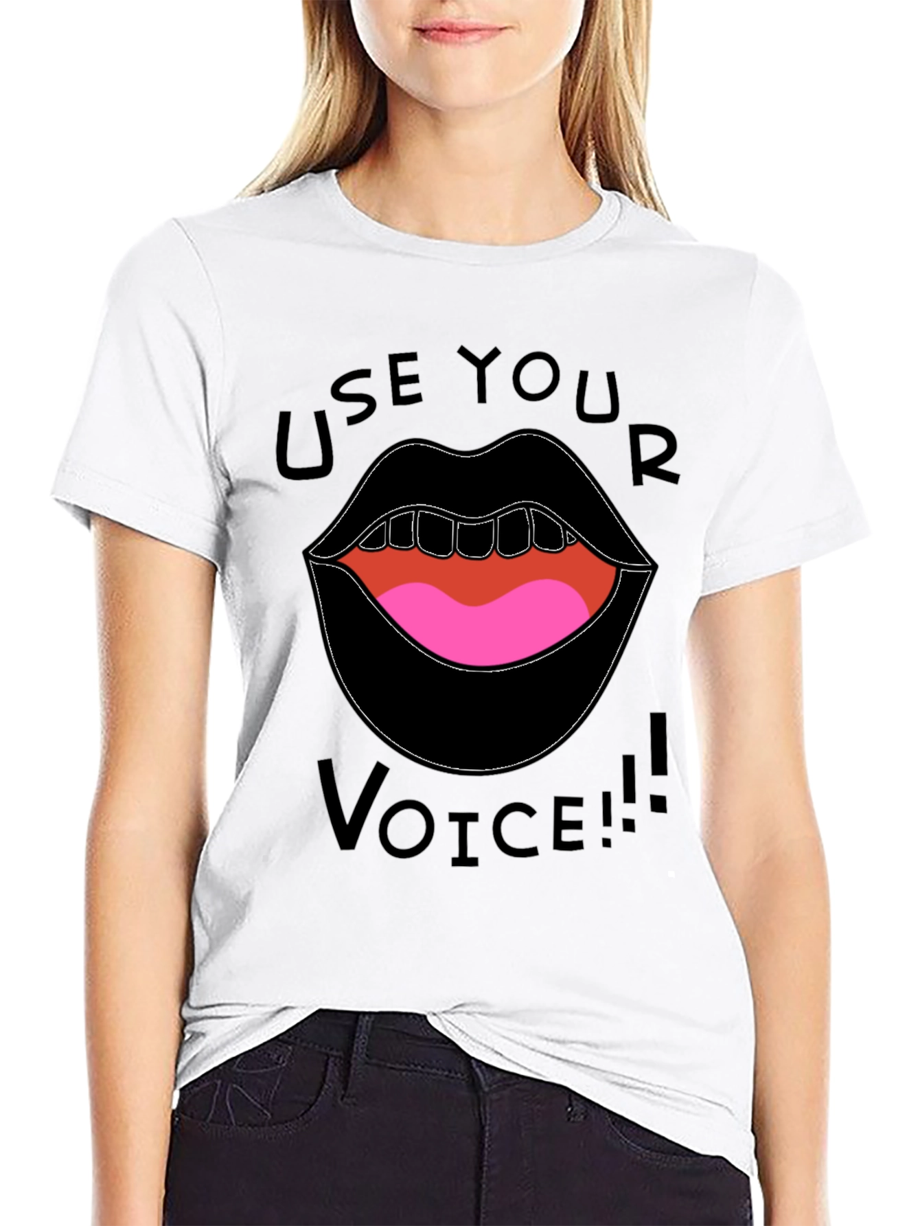 Use Your Voice Graphic Tee - Black
