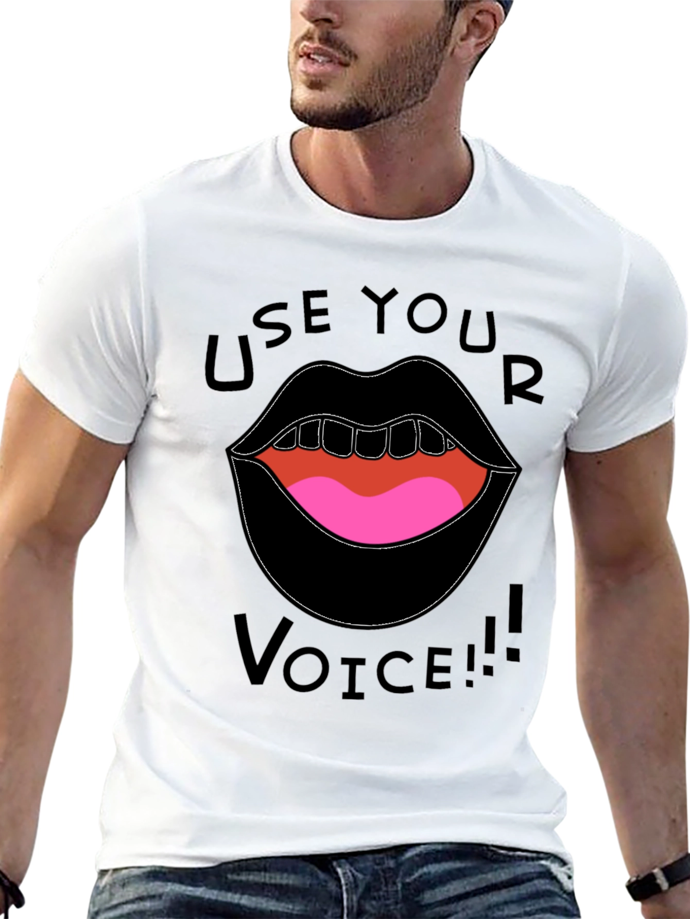 Use Your Voice Graphic Tee - Black