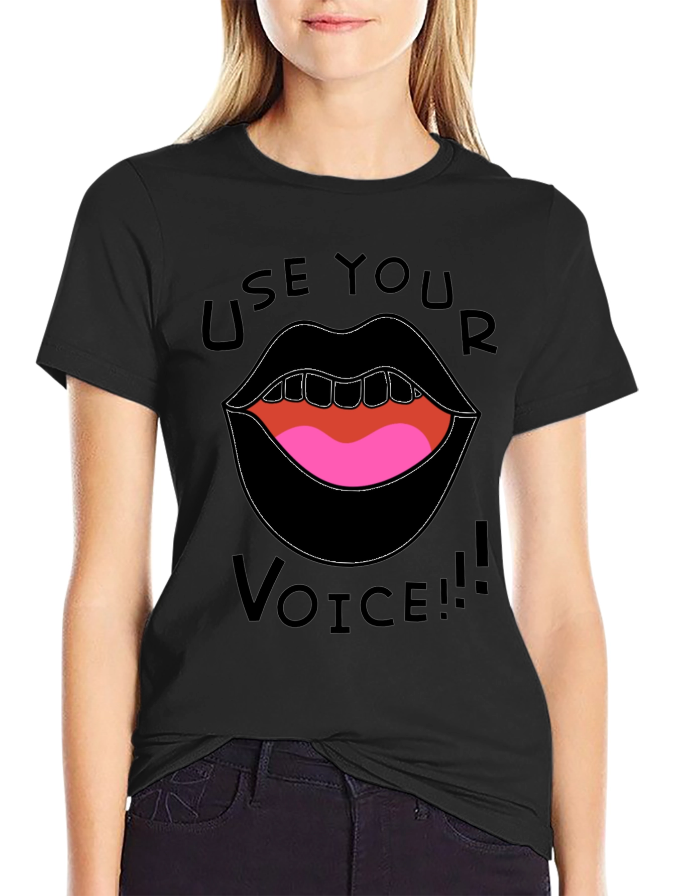 Use Your Voice Graphic Tee - Black