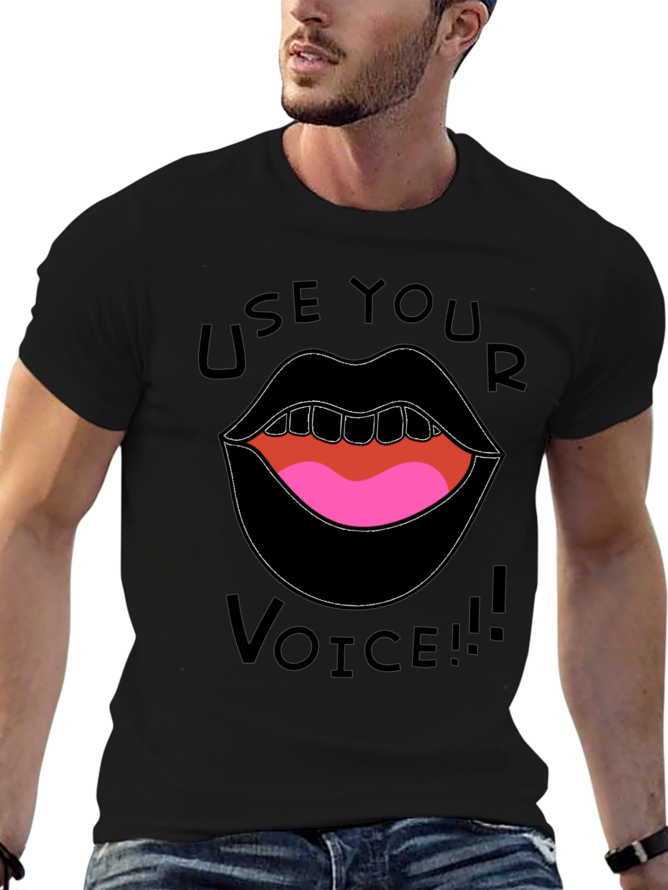Use Your Voice Graphic Tee - Black
