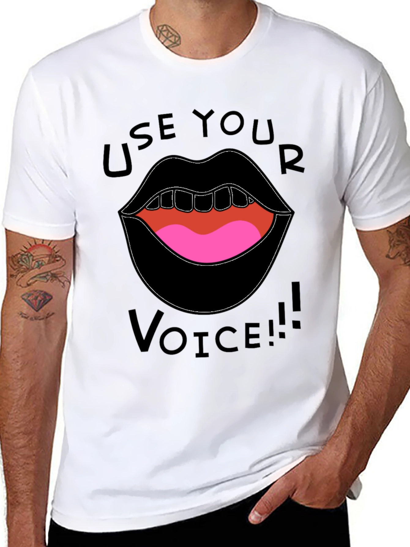 Use Your Voice Graphic Tee - Black