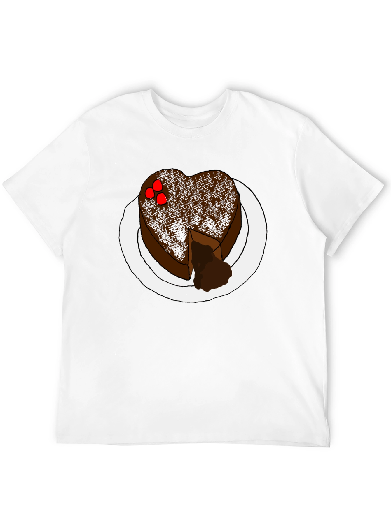 Heart Cake Graphic Tee - Sweet Treat Shirt