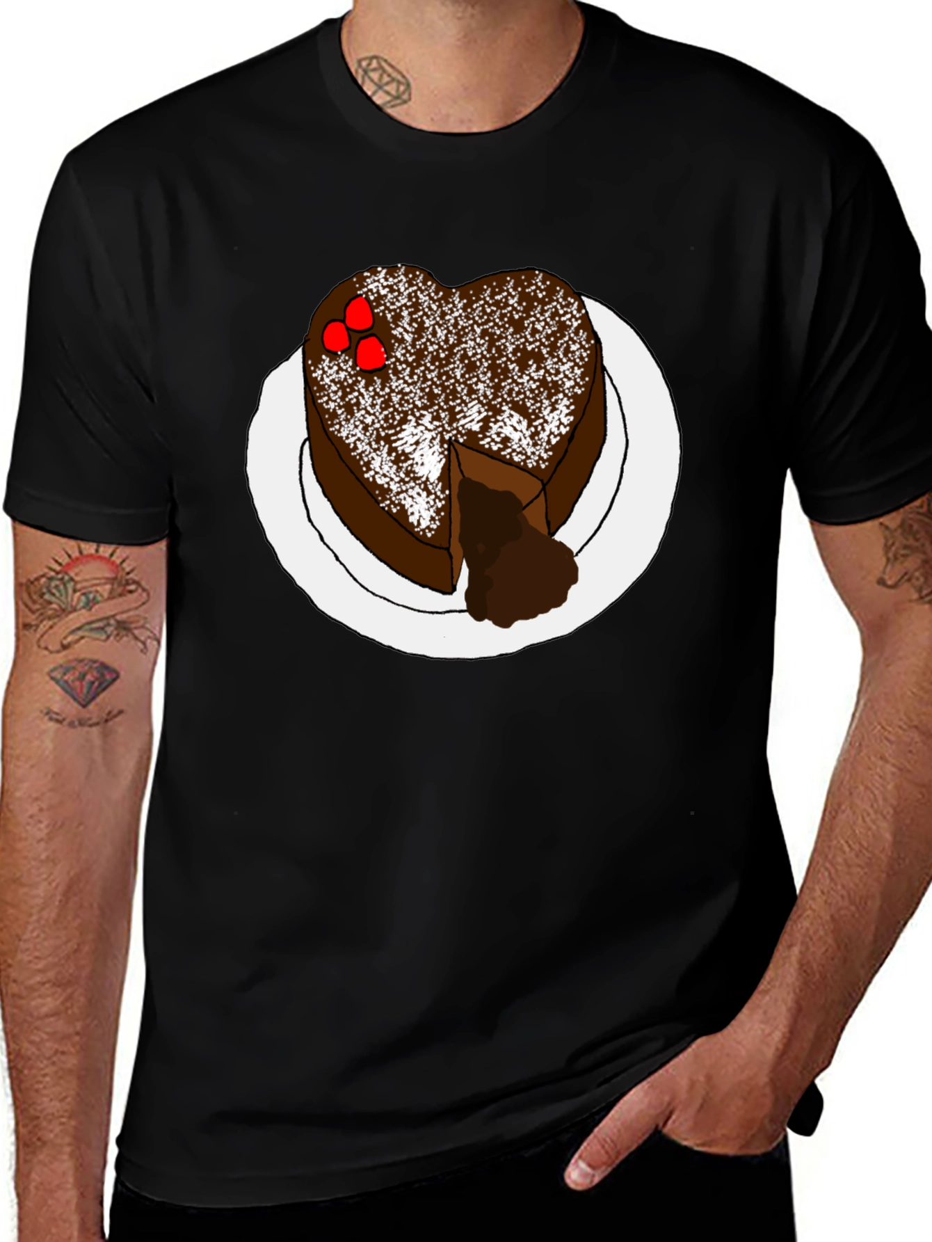 Heart Cake Graphic Tee - Sweet Treat Shirt