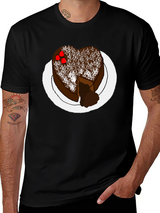 Heart Cake Graphic Tee - Sweet Treat Shirt