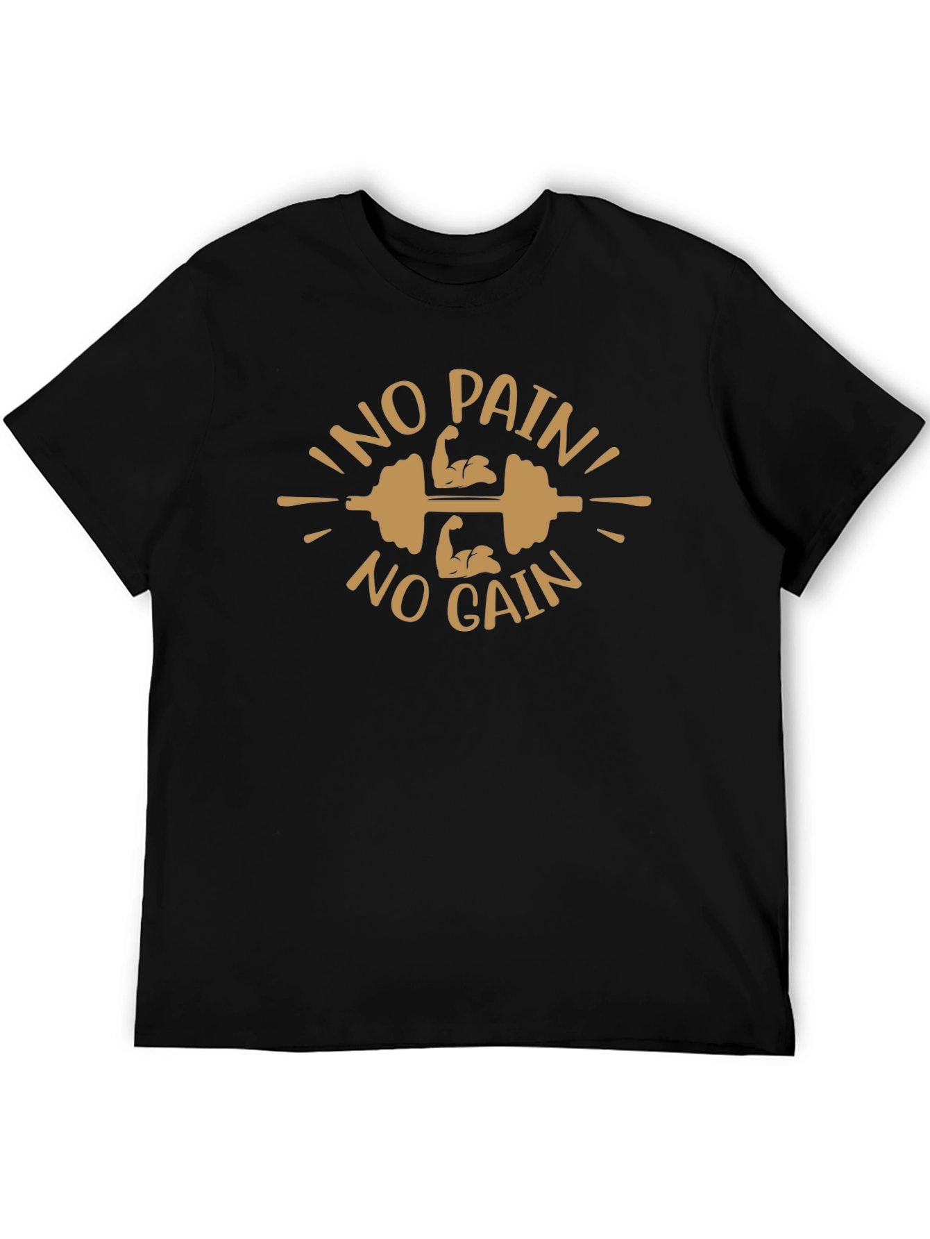Mens No Pain No Gain Workout Graphic T-Shirt