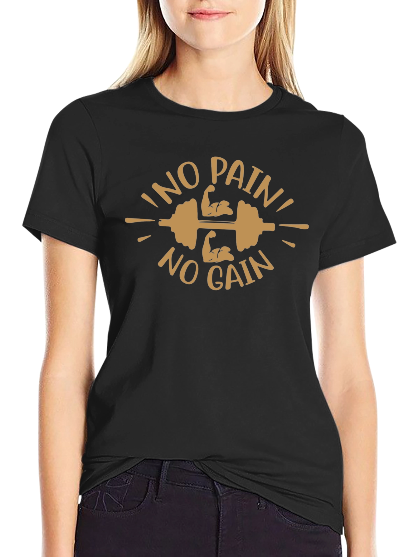 Mens No Pain No Gain Workout Graphic T-Shirt