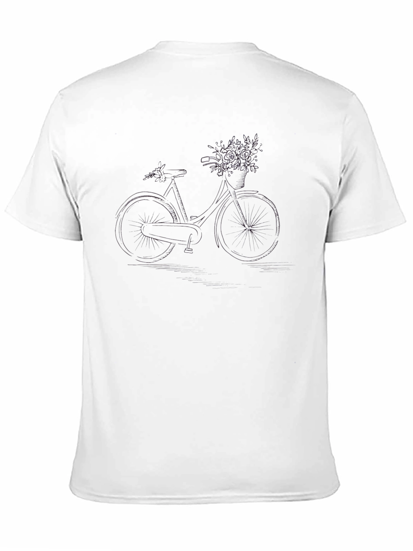 Black Bicycle with Flowers Graphic Tee