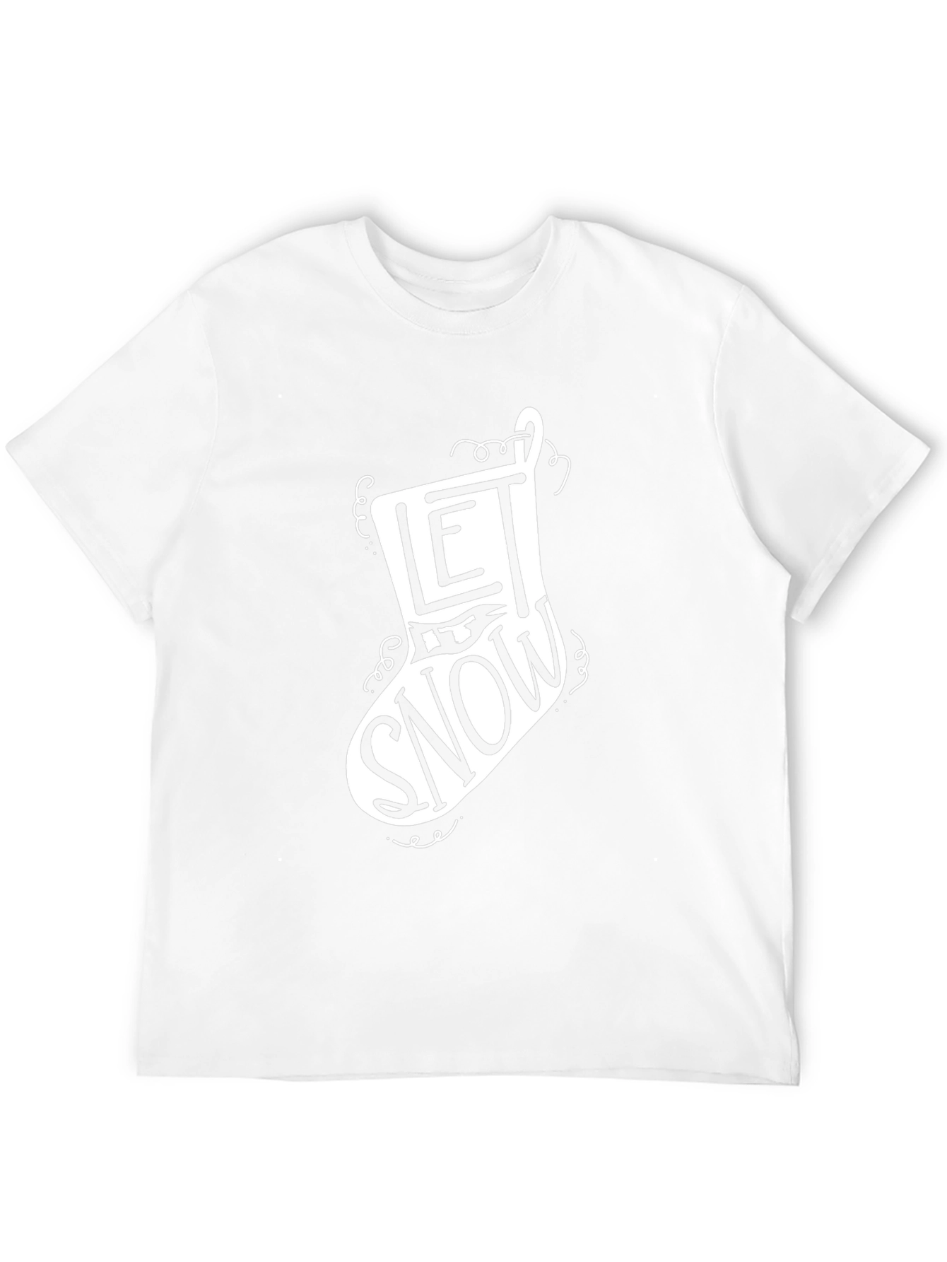 Let it Snow Christmas Stocking Graphic Tee - Black