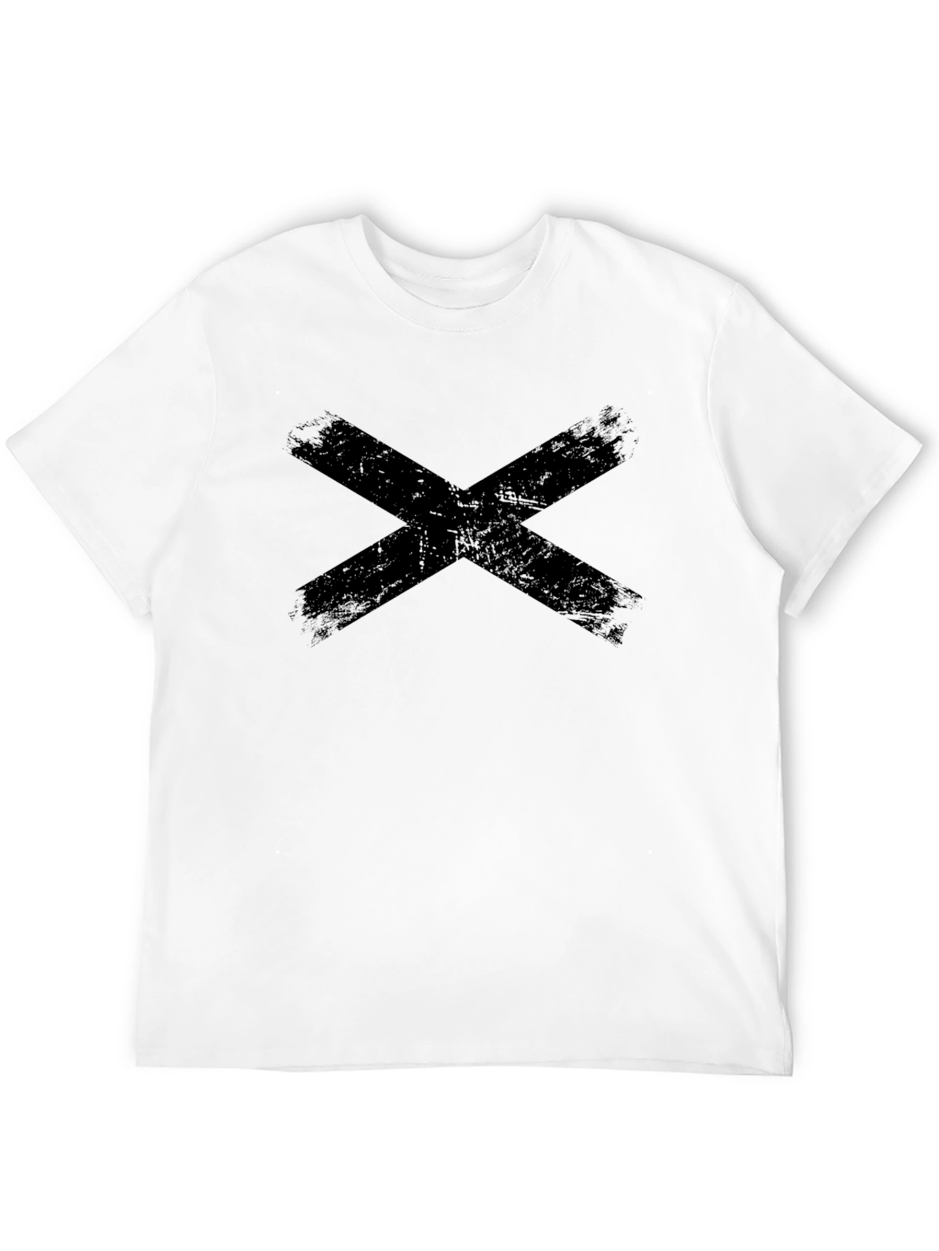 Distressed X Graphic Tee - Black Casual Shirt