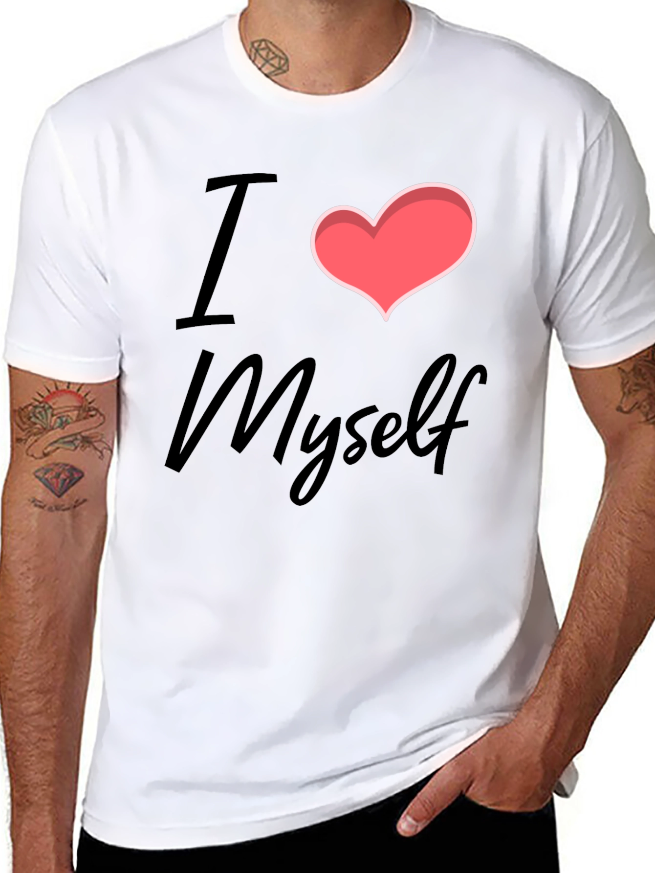 I Heart Myself Black Cotton T-Shirt