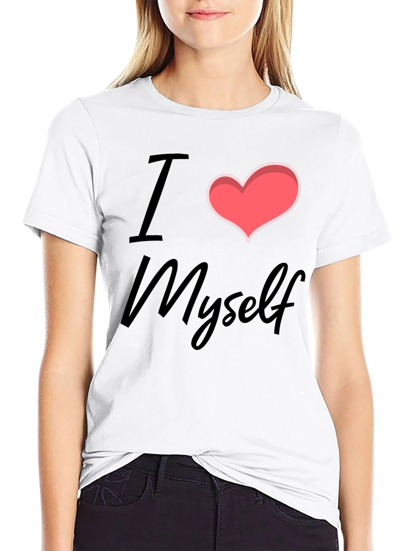 I Heart Myself Black Cotton T-Shirt