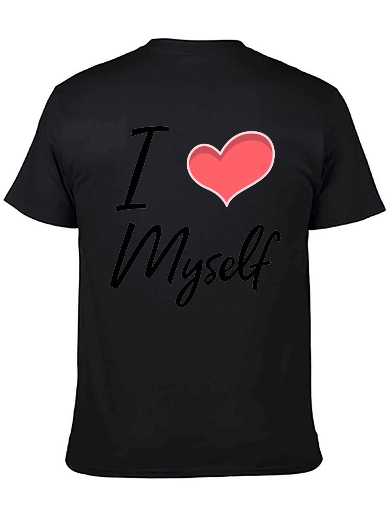 I Heart Myself Black Cotton T-Shirt