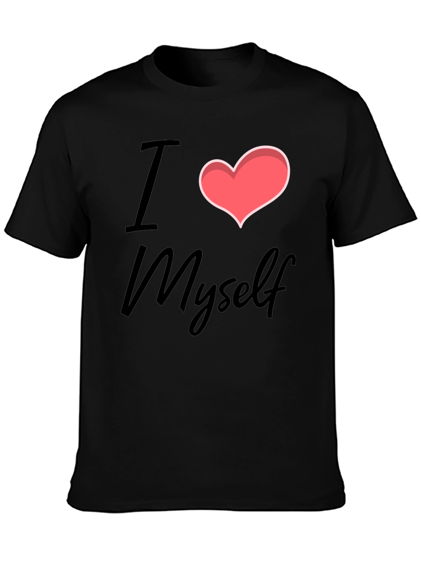 I Heart Myself Black Cotton T-Shirt