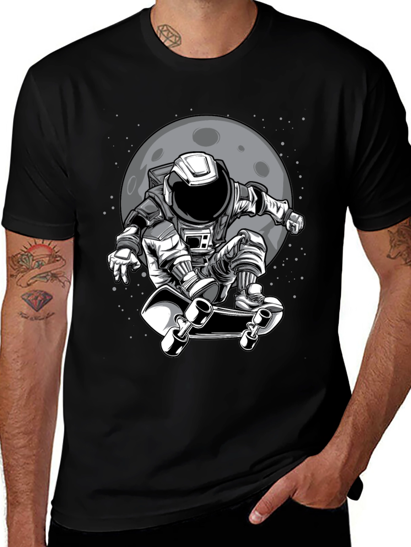 Astronaut Skateboarder Graphic T-Shirt