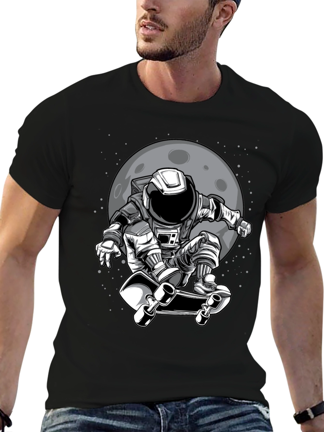 Astronaut Skateboarder Graphic T-Shirt