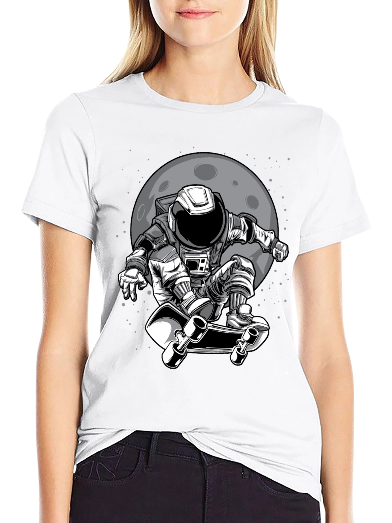 Astronaut Skateboarder Graphic T-Shirt