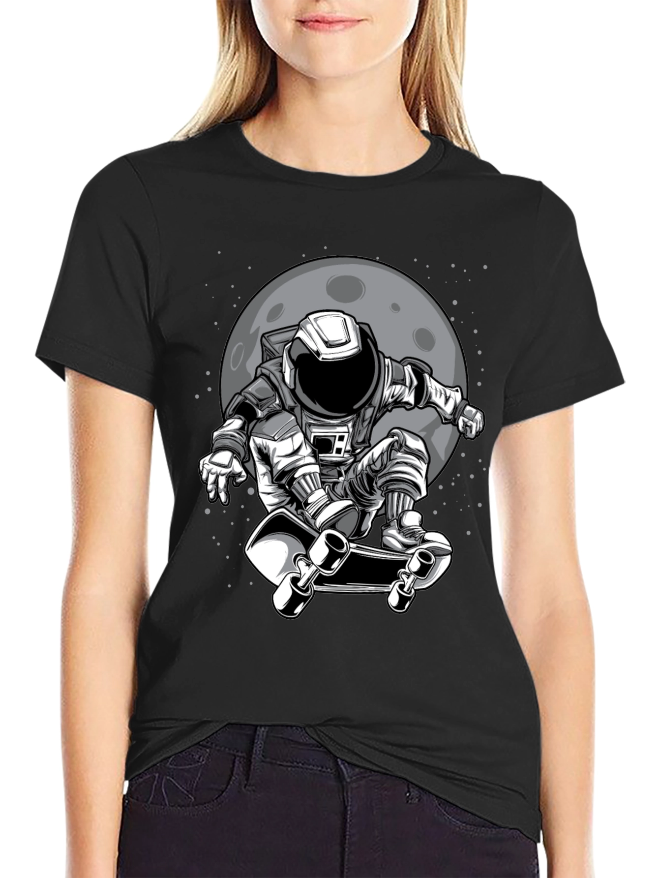 Astronaut Skateboarder Graphic T-Shirt