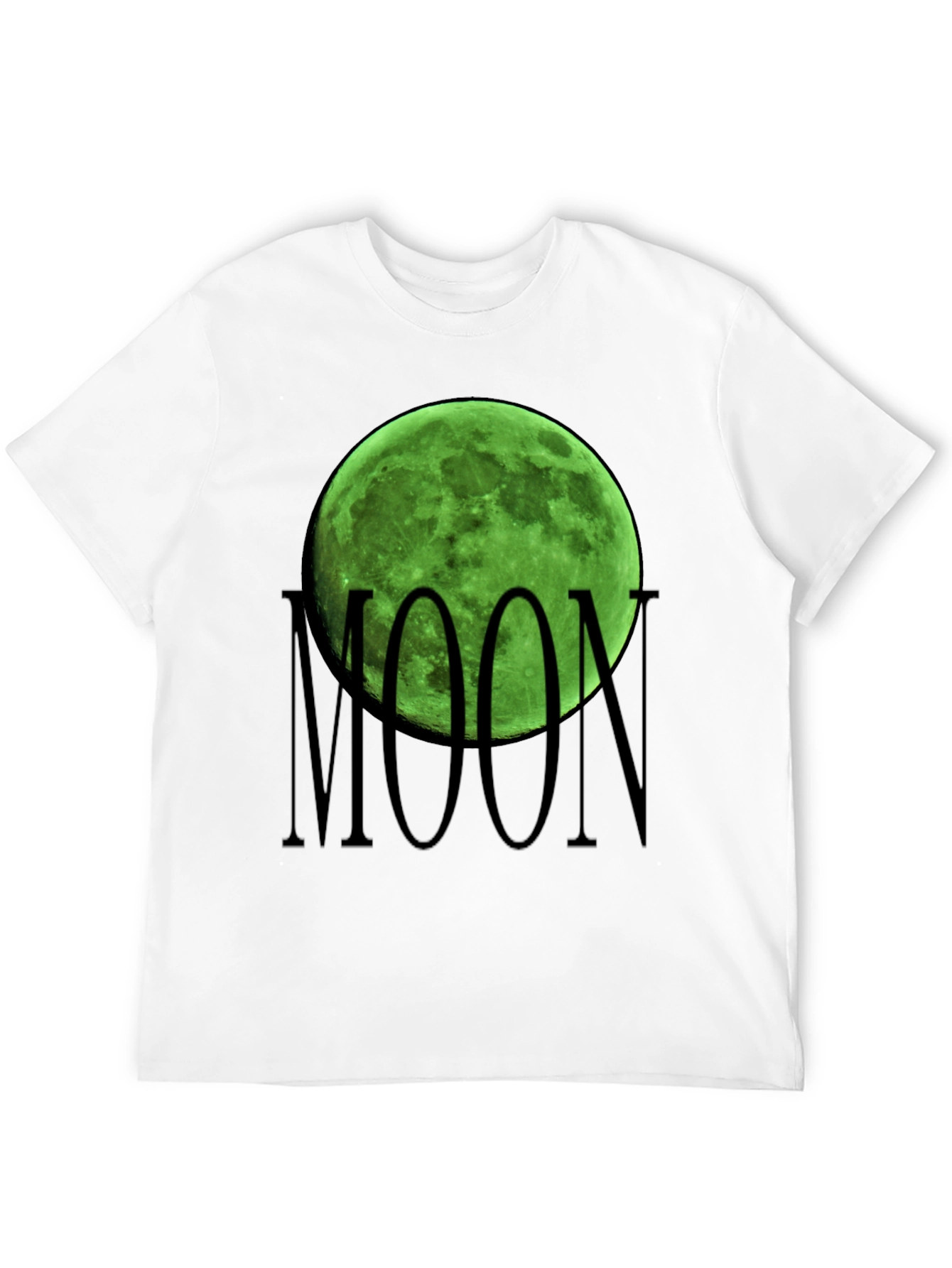 Green Moon Graphic Black T-Shirt