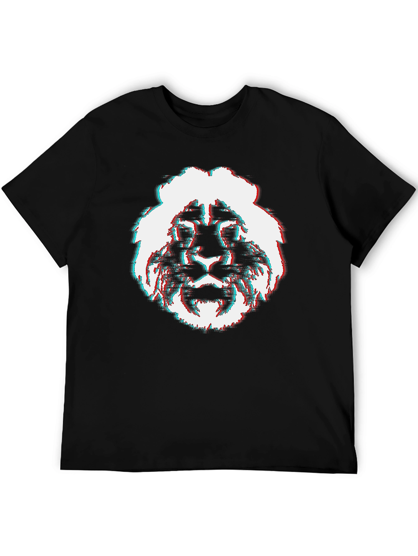 Glitch Lion Graphic Tee - Modern Style