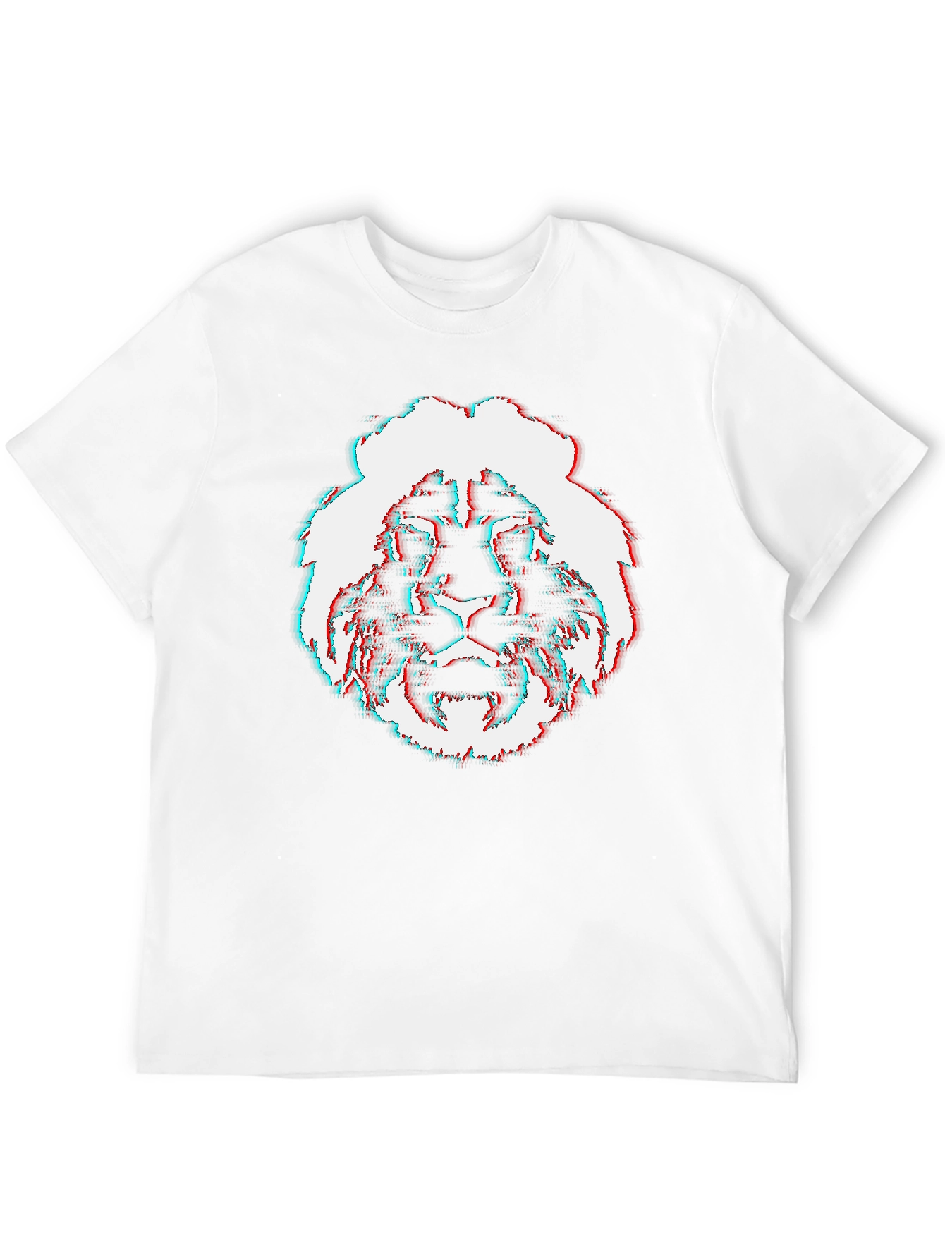 Glitch Lion Graphic Tee - Modern Style