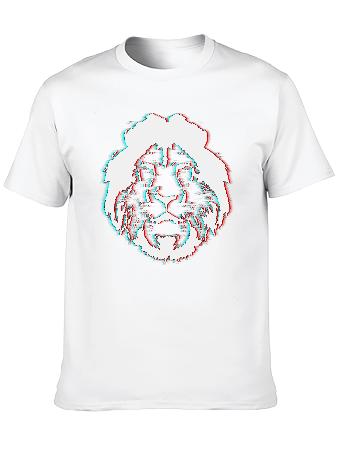 Glitch Lion Graphic Tee - Modern Style