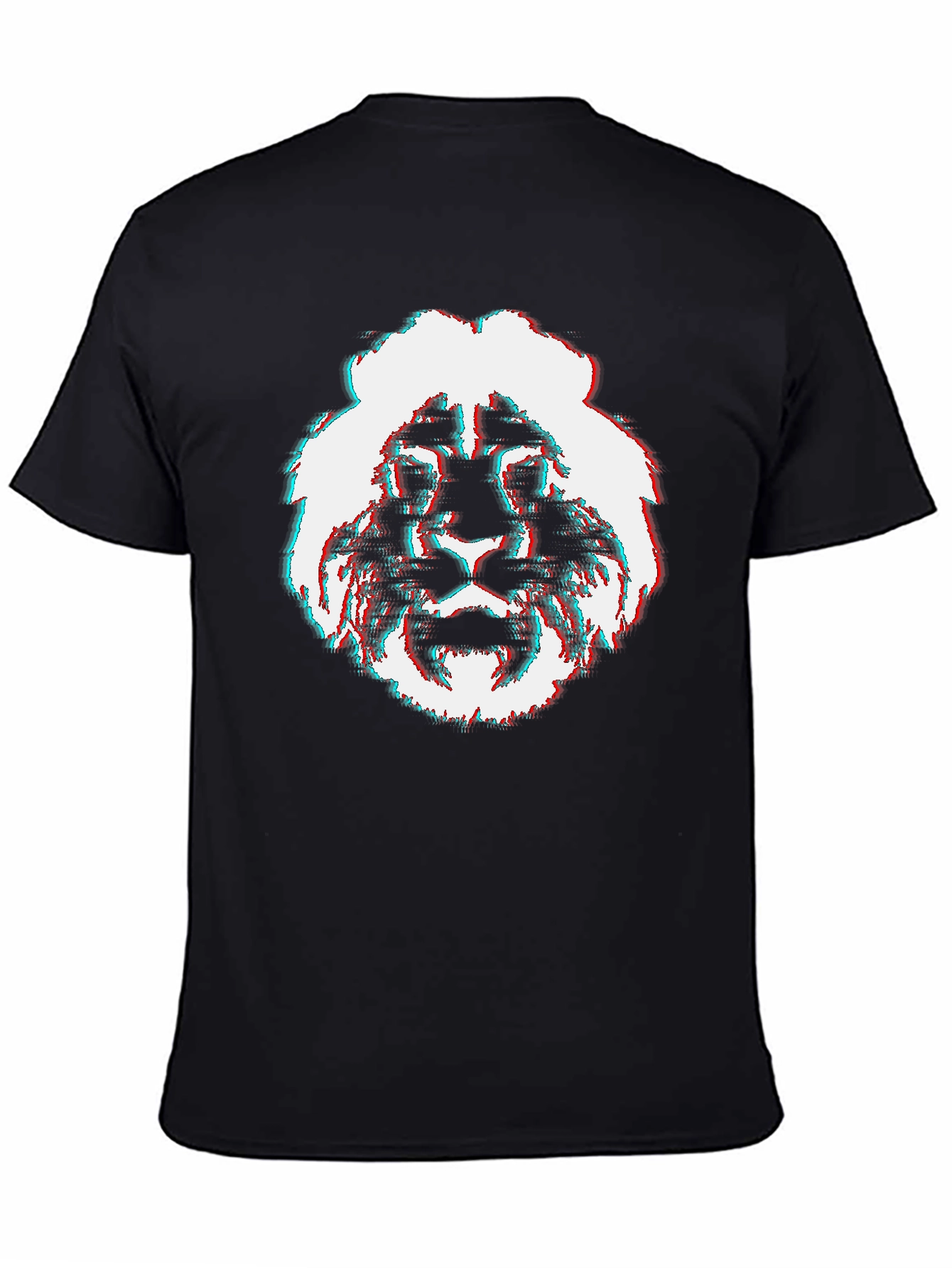 Glitch Lion Graphic Tee - Modern Style